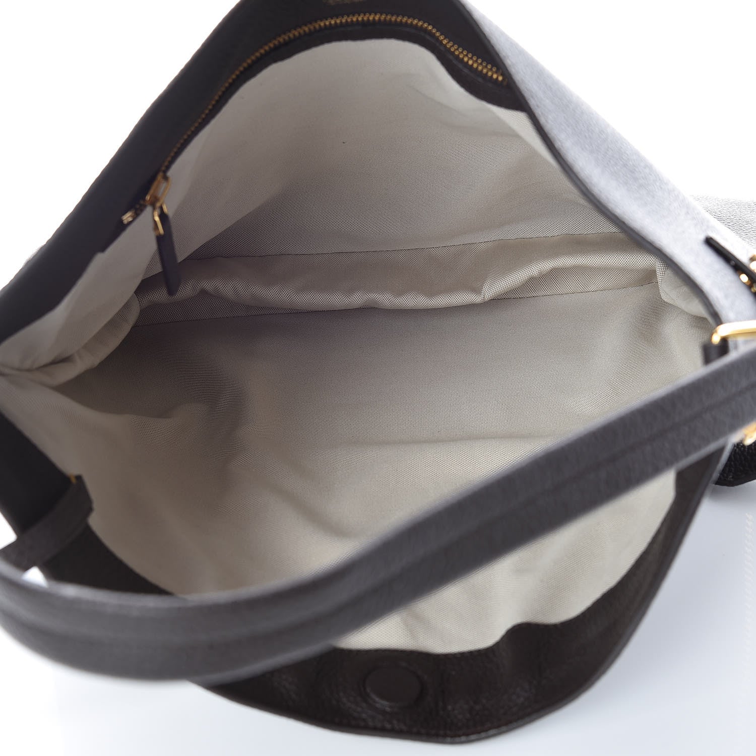 Tom Ford Pebbled Calfskin Large Alix Padlock Zip Hobo Bag Grey 5 of 11