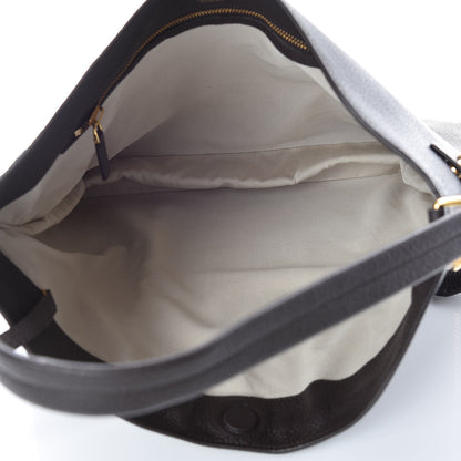 Tom Ford Pebbled Calfskin Large Alix Padlock Zip Hobo Bag Grey 5 of 11