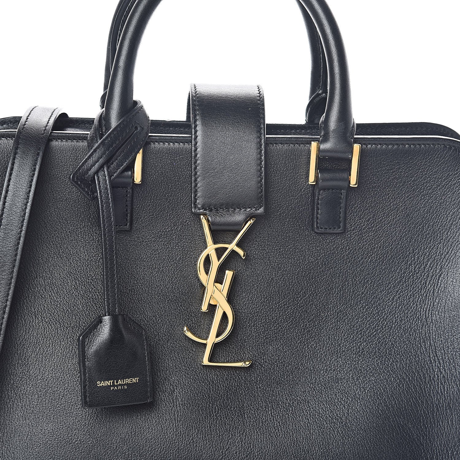 Saint Laurent Calfskin Monogram Baby Cabas Black 7 of 9