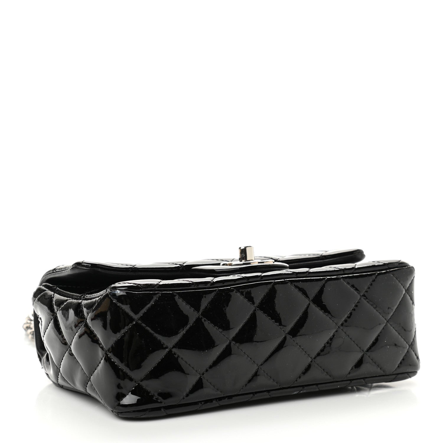 Chanel Patent Calfskin Quilted Mini Rectangular Flap Black 4 of 10