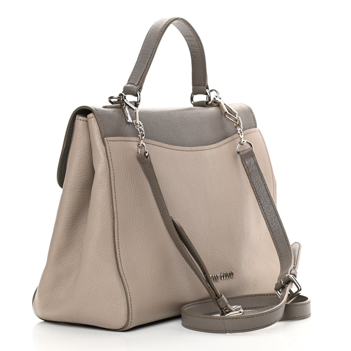 Madras Bicolor Top Handle Bag Pomice Argilla