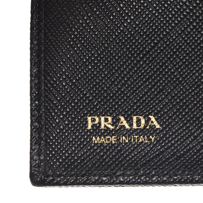 Prada Saffiano Metal Tri-Fold Wallet Black 6 of 6