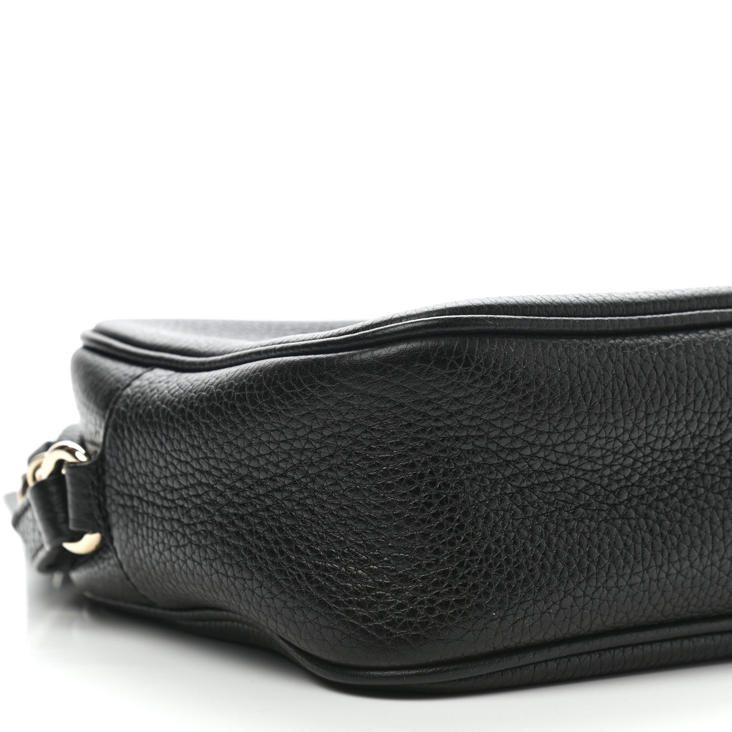Pebbled Calfskin Small Soho Disco Bag Black