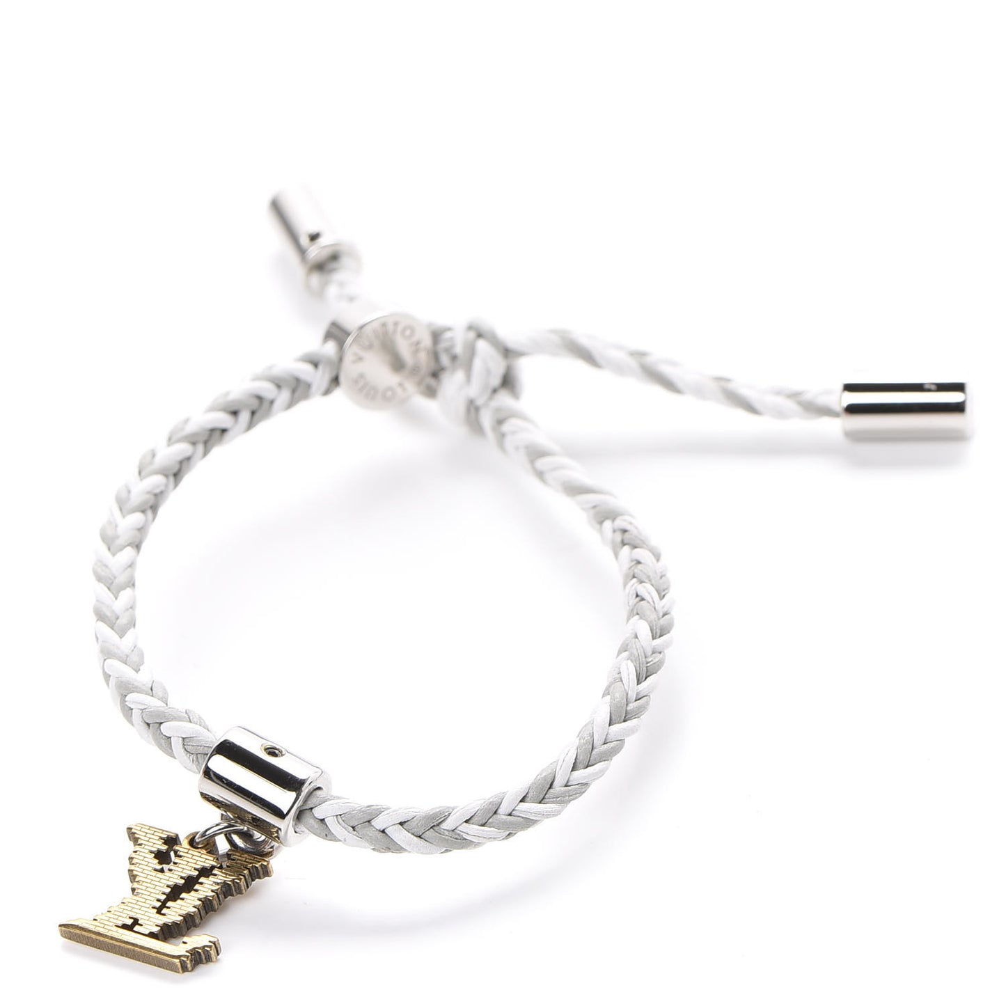 Calfskin Mens Charm Friendship Bracelet White