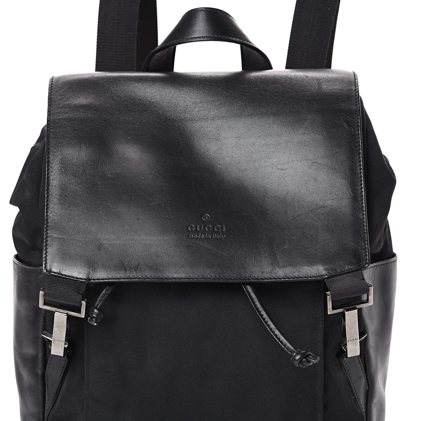 Calfskin Canvas Backpack Black