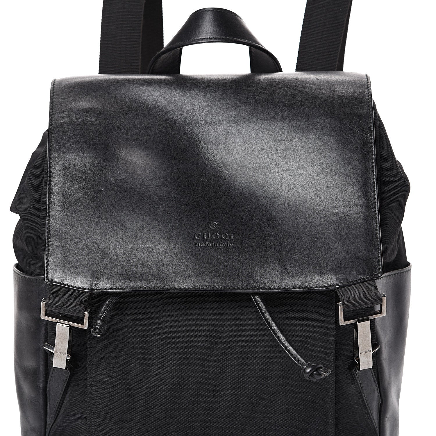 Gucci Calfskin Canvas Backpack Black 7 of 14