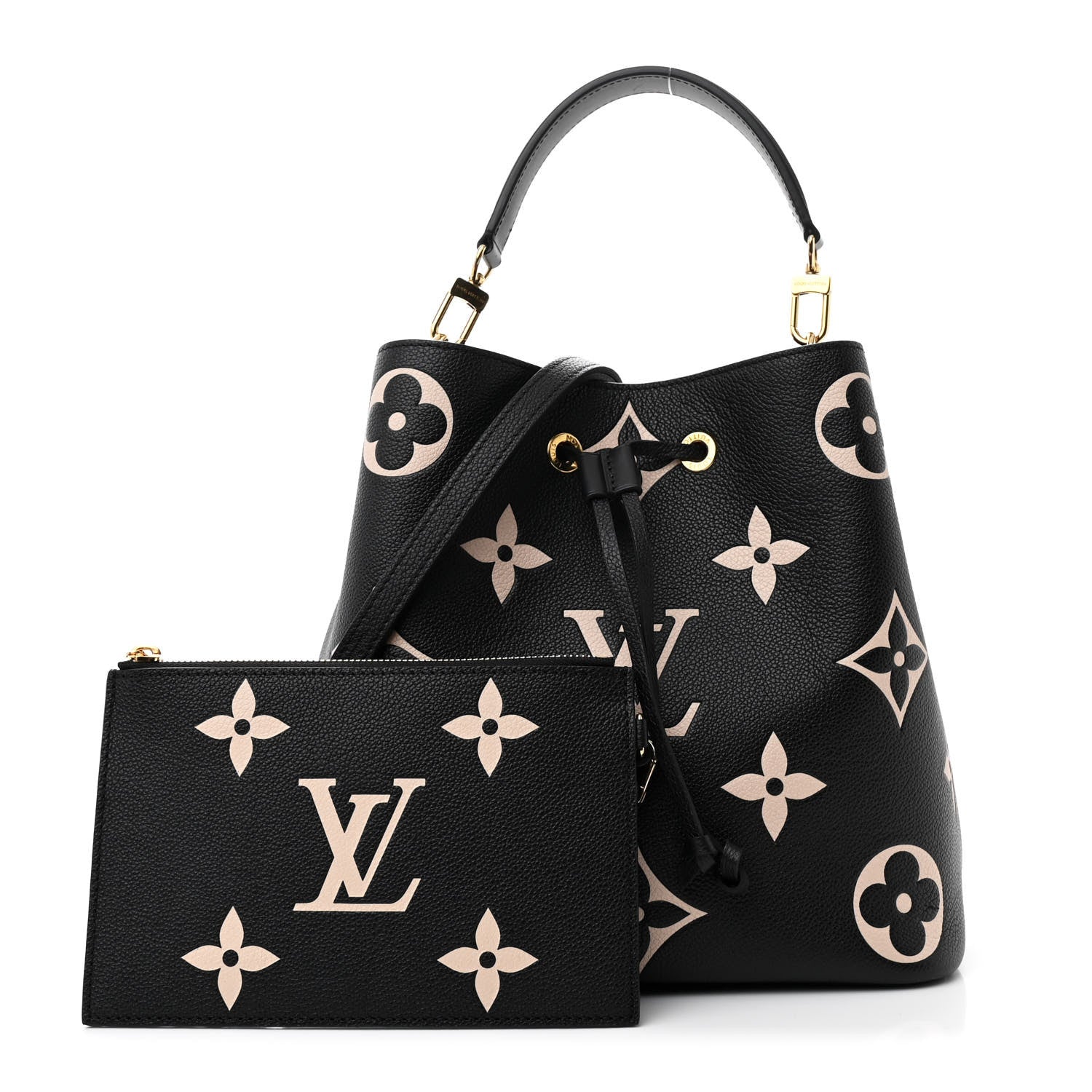 Louis Vuitton Empreinte Monogram Giant Neonoe MM Black Beige 3 of 14