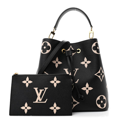 Louis Vuitton Empreinte Monogram Giant Neonoe MM Black Beige 3 of 14
