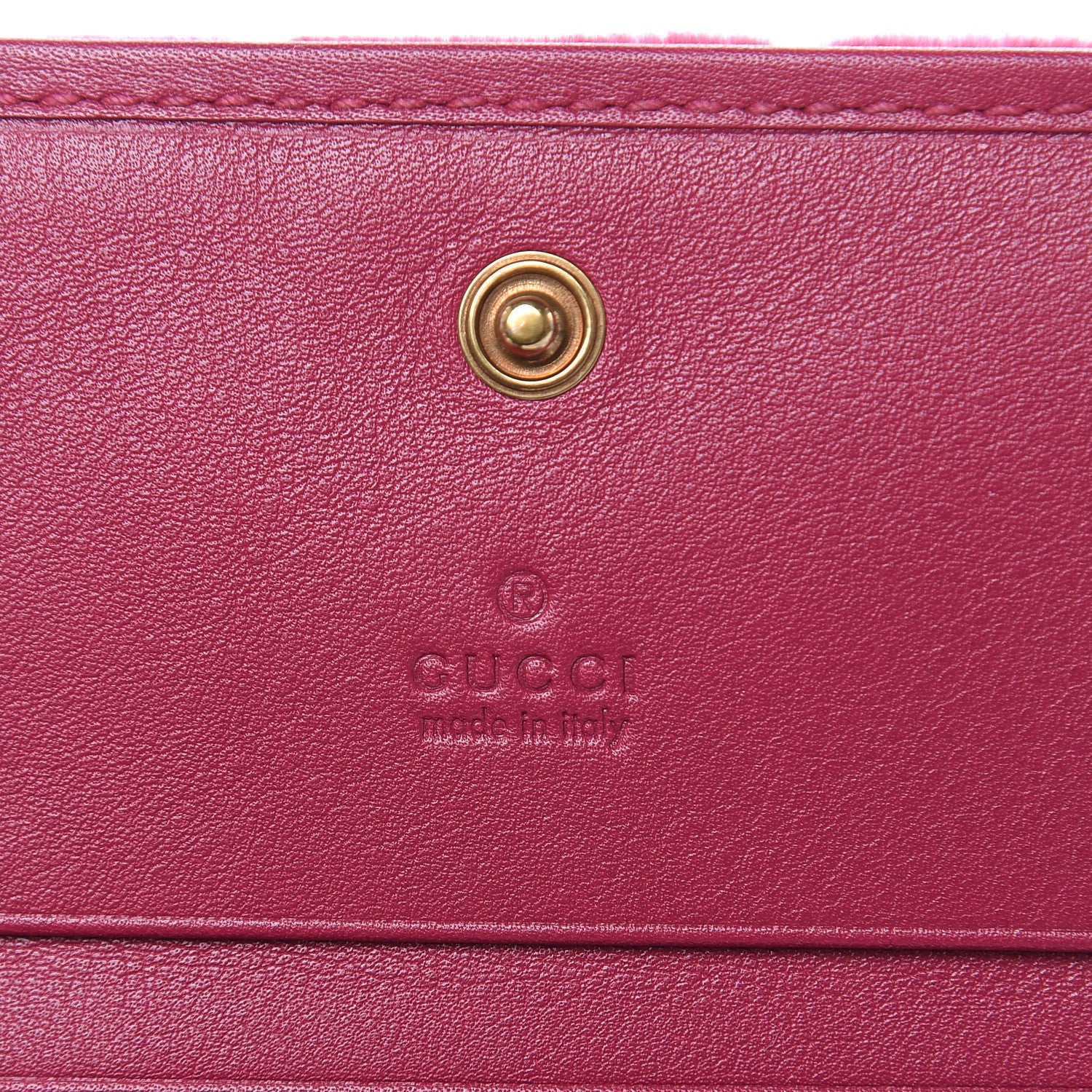 Gucci Velvet Matelasse Pearl Love Embroidered GG Marmont Card Case Wallet Light Raspberry Rose 6 of 9