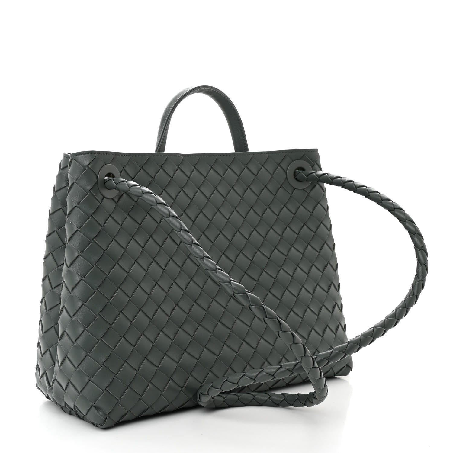 Bottega Veneta Nappa Intrecciato Medium Andiamo Shoulder Bag Slate 3 of 10