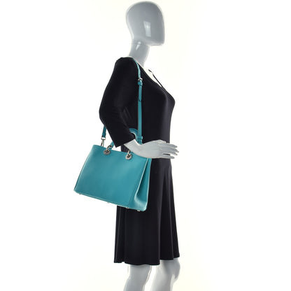 Christian Dior Bullcalf Medium Diorissimo Tote Turquoise 3 of 15