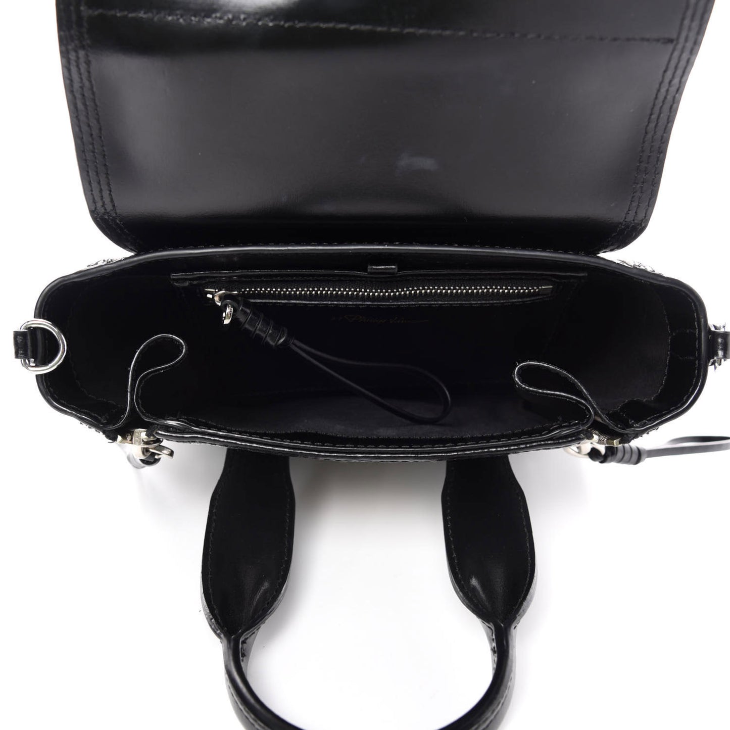 3.1 Smooth Calfskin Stingray Pashli Small Satchel Black