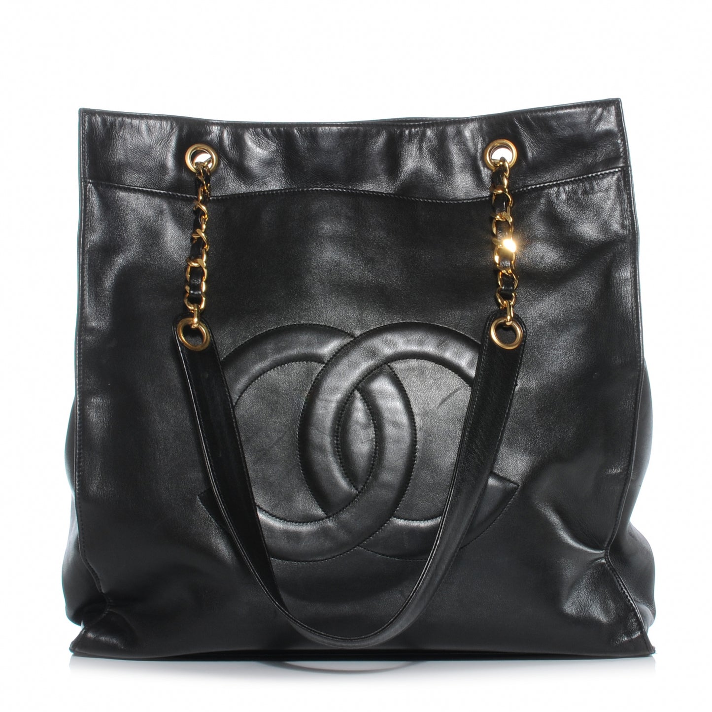Lambskin CC Shopper Tote Black