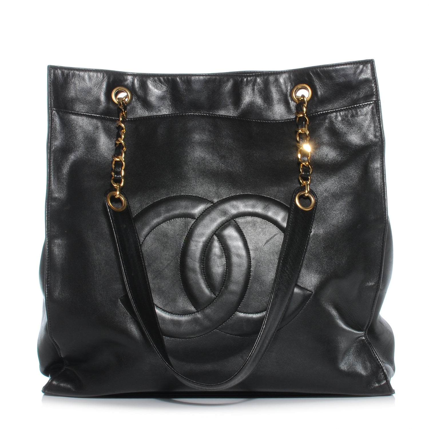 Chanel Lambskin CC Shopper Tote Black 1 of 6