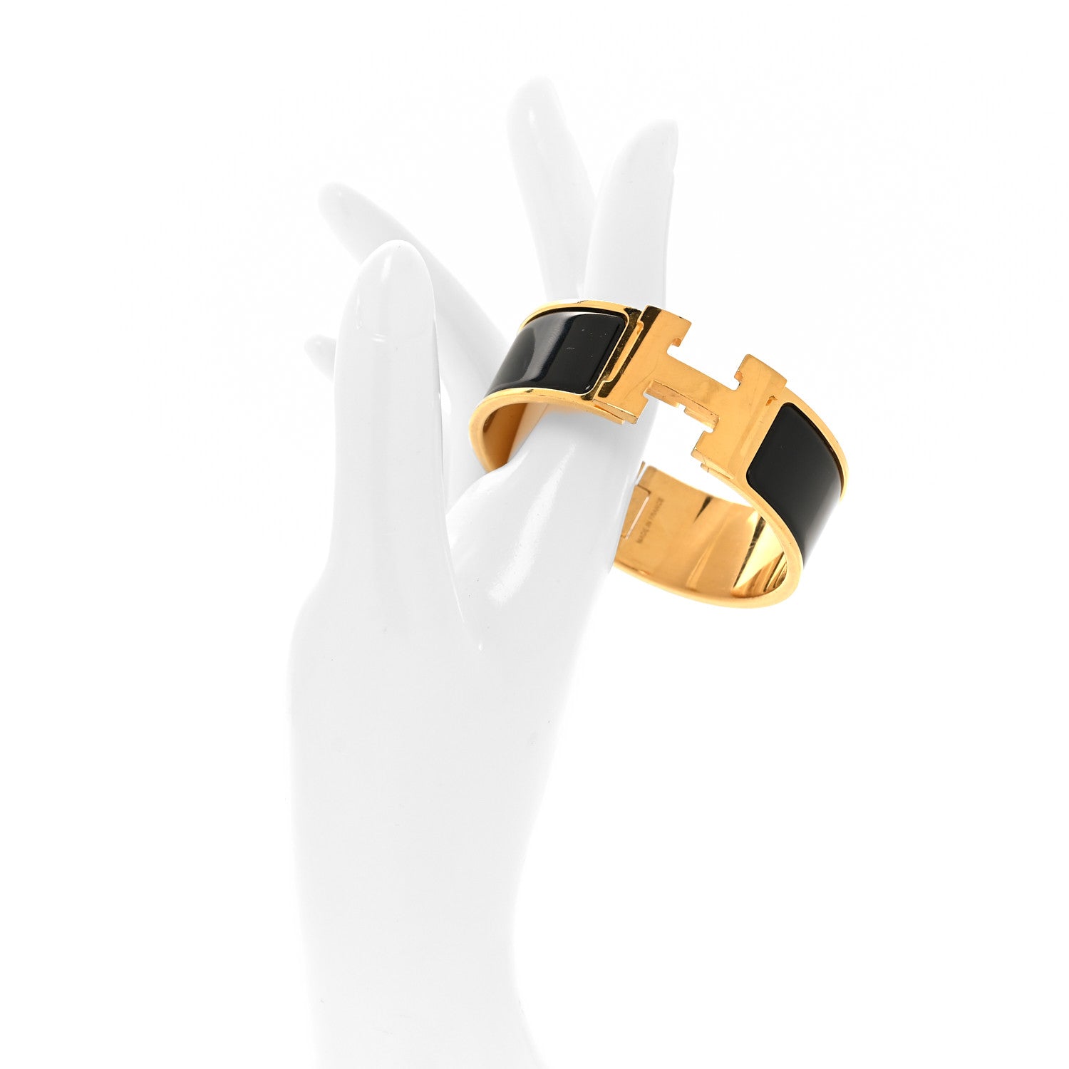 Hermes Enamel Wide Clic Clac H Bracelet PM Black 2 of 3