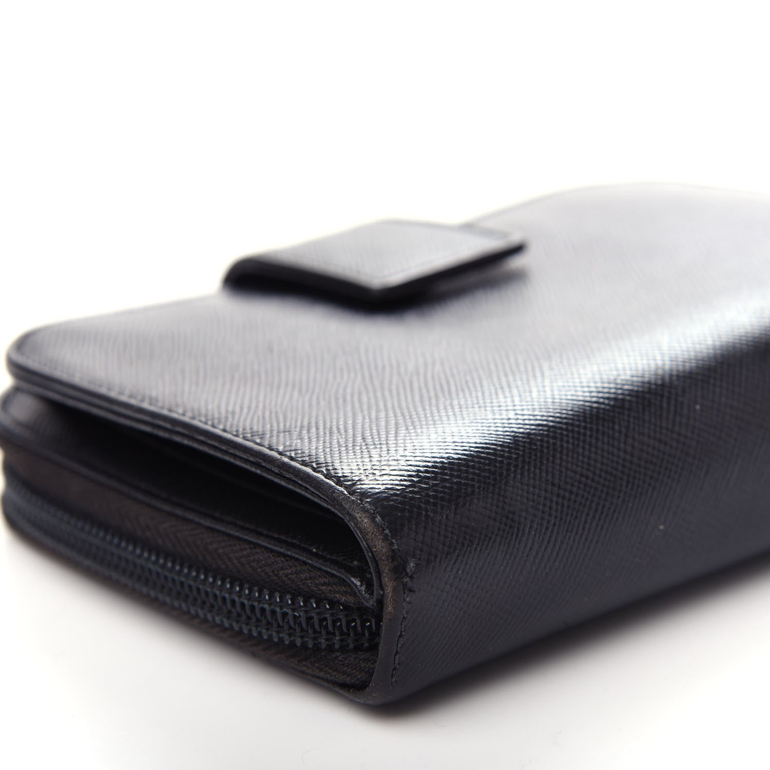Prada Saffiano Metal Compact Wallet Black 9 of 14