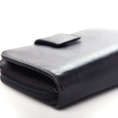 Prada Saffiano Metal Compact Wallet Black 9 of 14