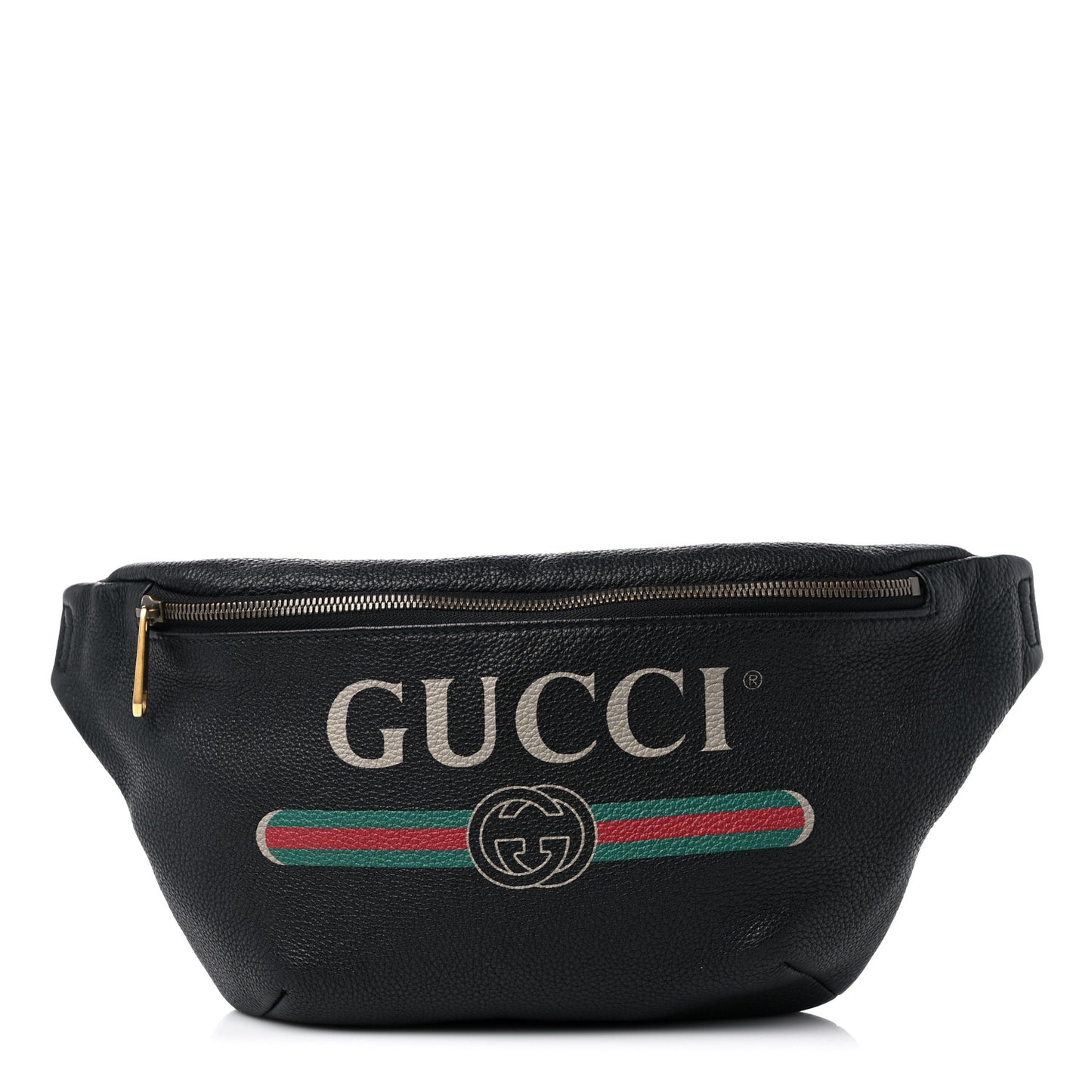 Grained Calfskin Logo Belt Bag Black