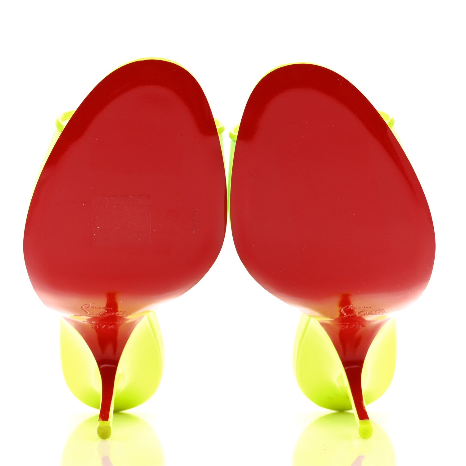 Christian Louboutin PVC Just Arch 100 Slide Sandals 37.5 Neon Yellow 5 of 9