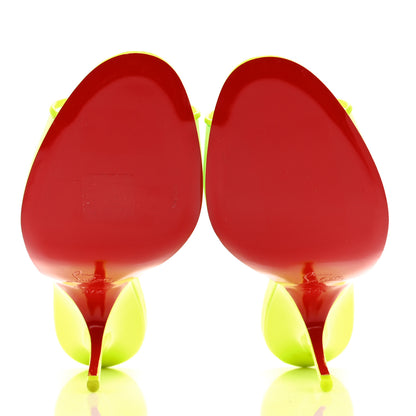 Christian Louboutin PVC Just Arch 100 Slide Sandals 37.5 Neon Yellow 5 of 9