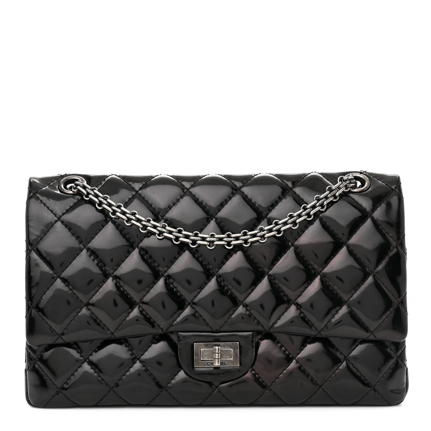 Patent Quilted 2.55 Reissue 226 Flap Black