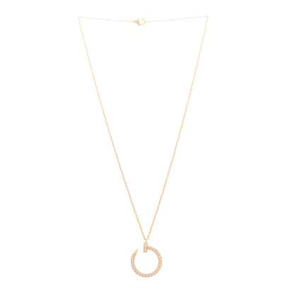 Cartier 18K Pink Gold Diamond Juste Un Clou Paved Pendant Necklace 3 of 7