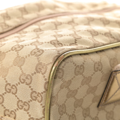 Gucci GG Monogram Web Medium Collapsible Carry On Duffle Beige Gold 15 of 17