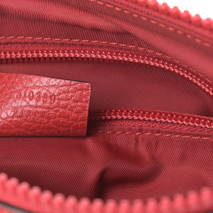 Gucci Nylon Monogram Dollar Calfskin Small Flat Messenger Bag Vibrant Red 7 of 10