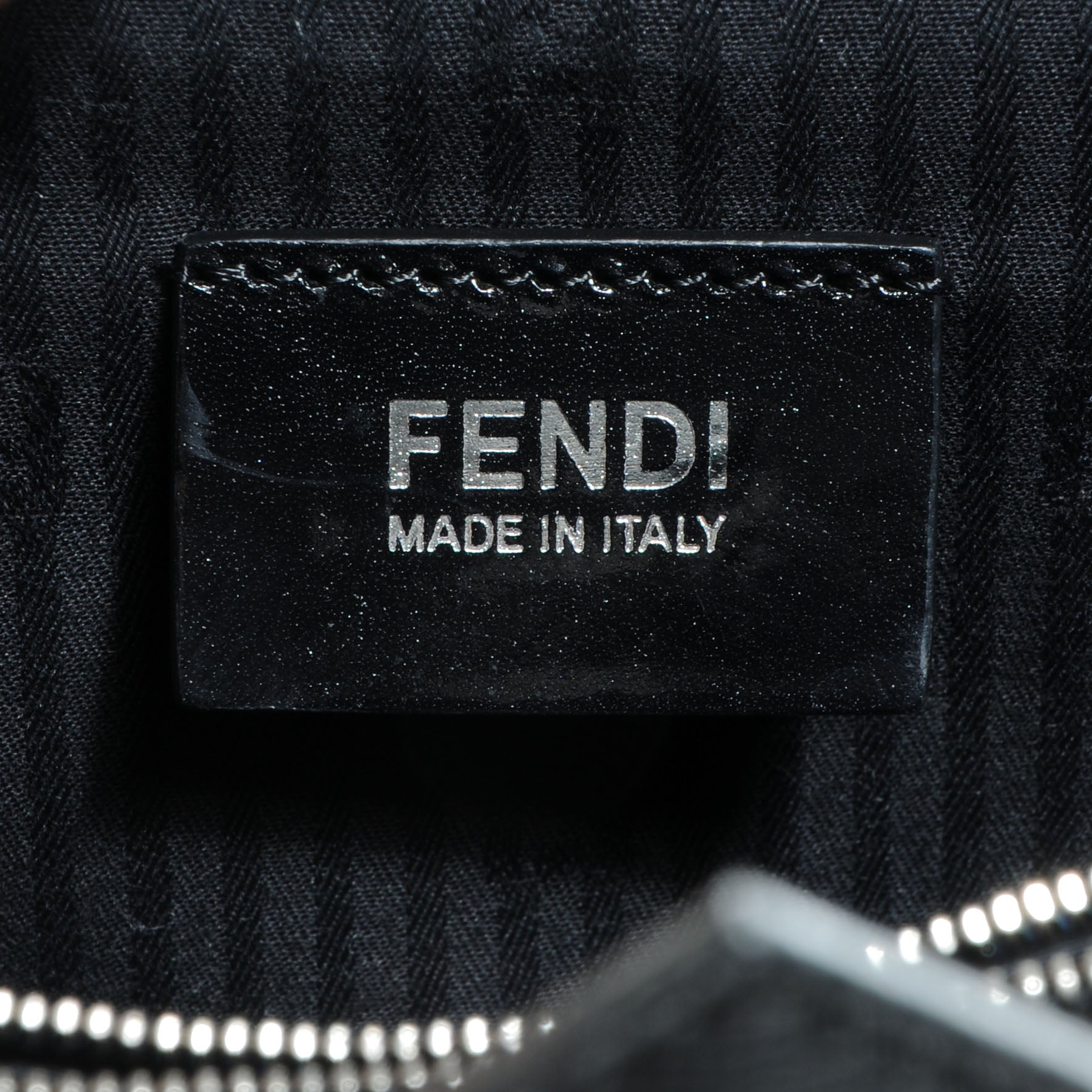 Fendi Vitello Elite Calfskin Colorblock Petite 2Jours Tote Black Multicolor White Argento 6 of 9