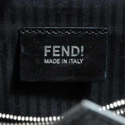 Fendi Vitello Elite Calfskin Colorblock Petite 2Jours Tote Black Multicolor White Argento 6 of 9