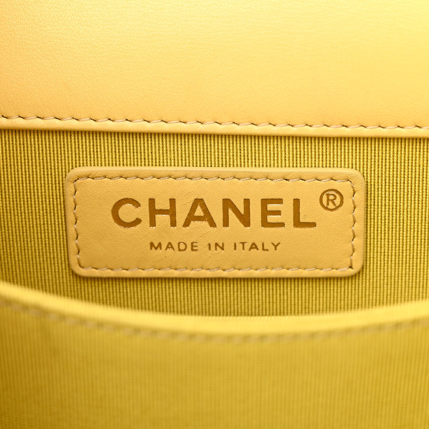Lambskin Quilted North South Boy Flap Yellow