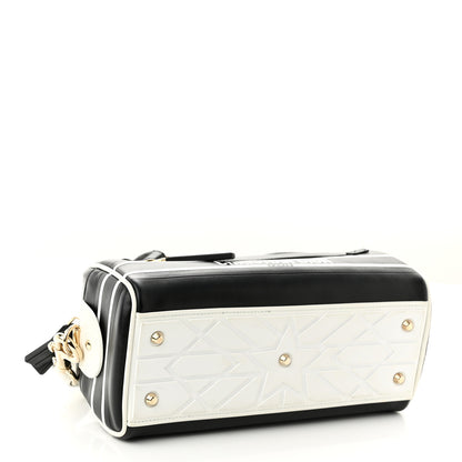Christian Dior Calfskin Small Dior Vibe Zip Bowling Bag Blue White 3 of 10