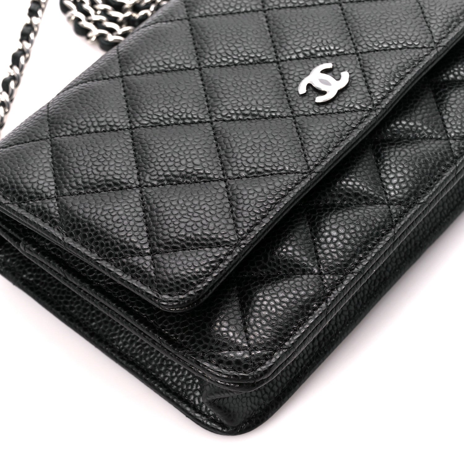 Chanel Caviar Quilted Wallet On Chain WOC Black 10 of 12