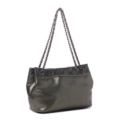 Chanel Metallic Caviar Quilted CC Timeless Tote Dark Silver 2 of 9