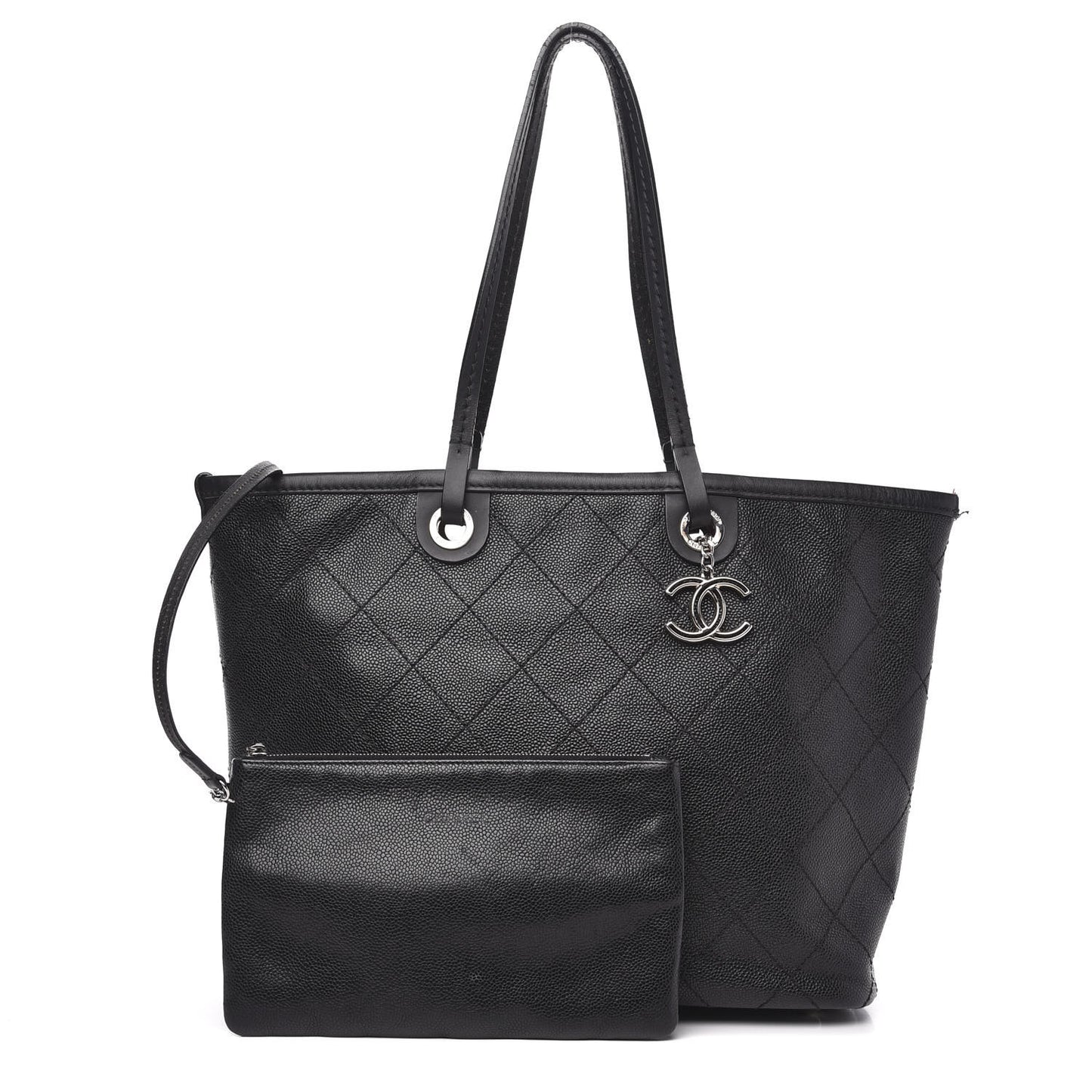 Grained Calfskin Shopping Fever Tote Black