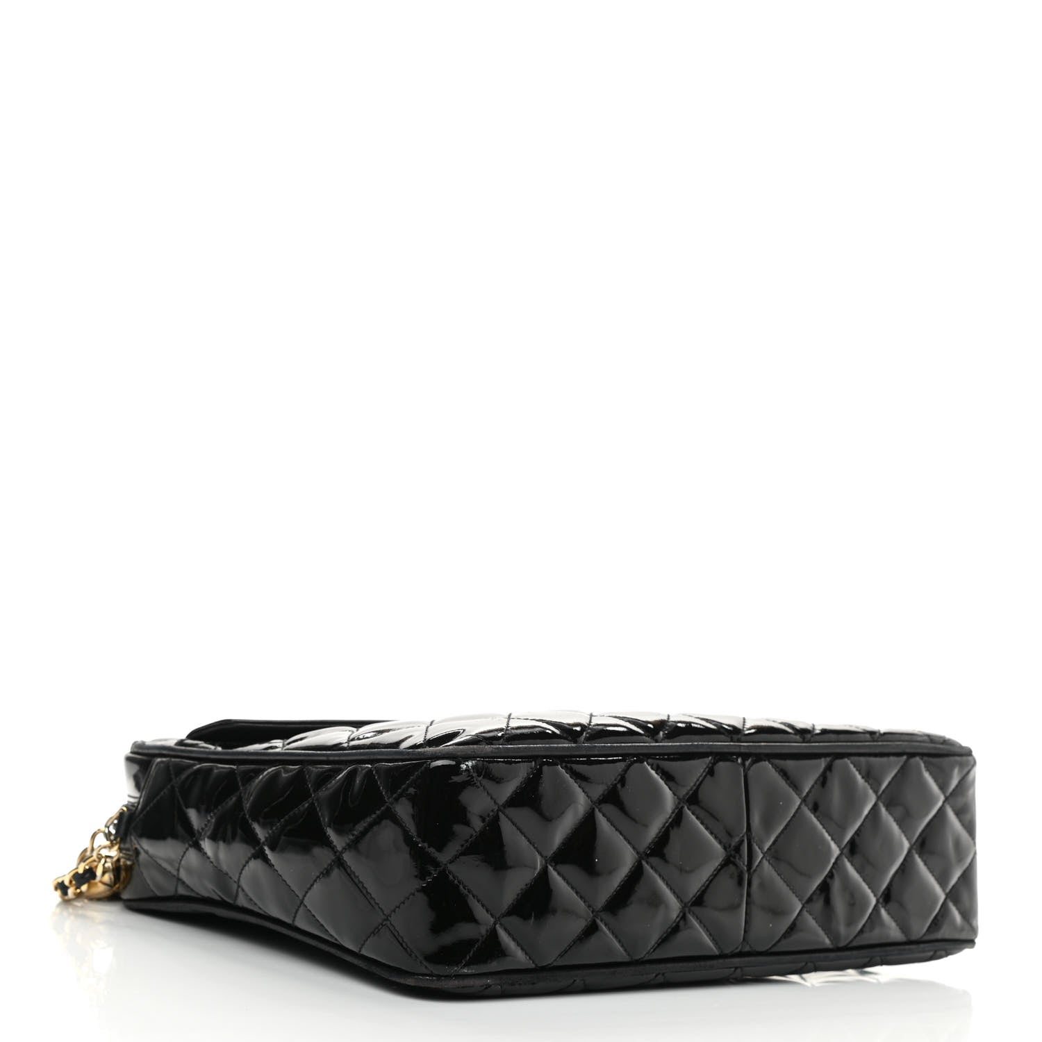 Chanel Patent Quilted Tassel Camera Case Black 4 of 14