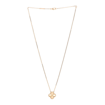 Van Cleef & Arpels 18K Yellow Gold Guilloche Vintage Alhambra Pendant Necklace 3 of 6