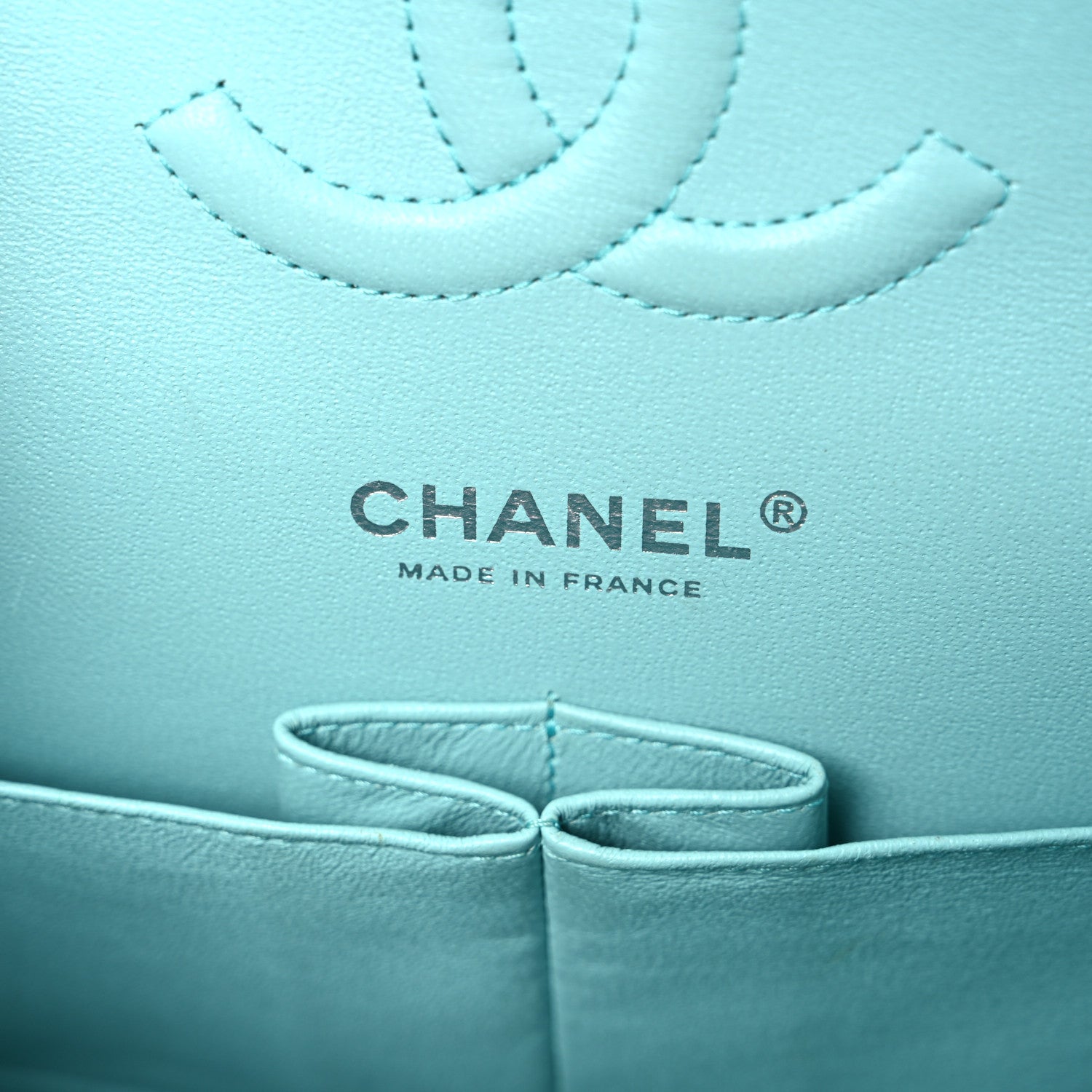 Chanel Lambskin Quilted Medium Double Flap Light Blue 6 of 12