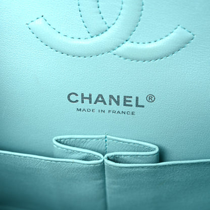 Chanel Lambskin Quilted Medium Double Flap Light Blue 6 of 12