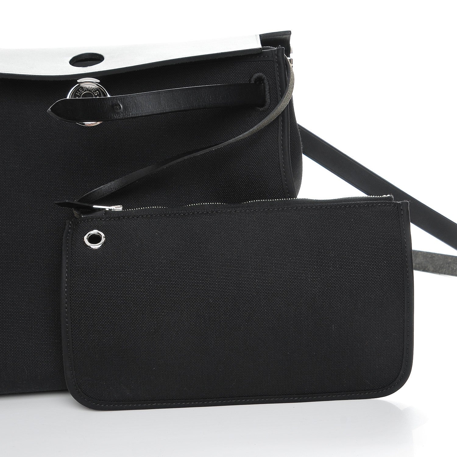 Hermes Military Toile Vache Hunter Herbag Zip PM 31 Black 7 of 9