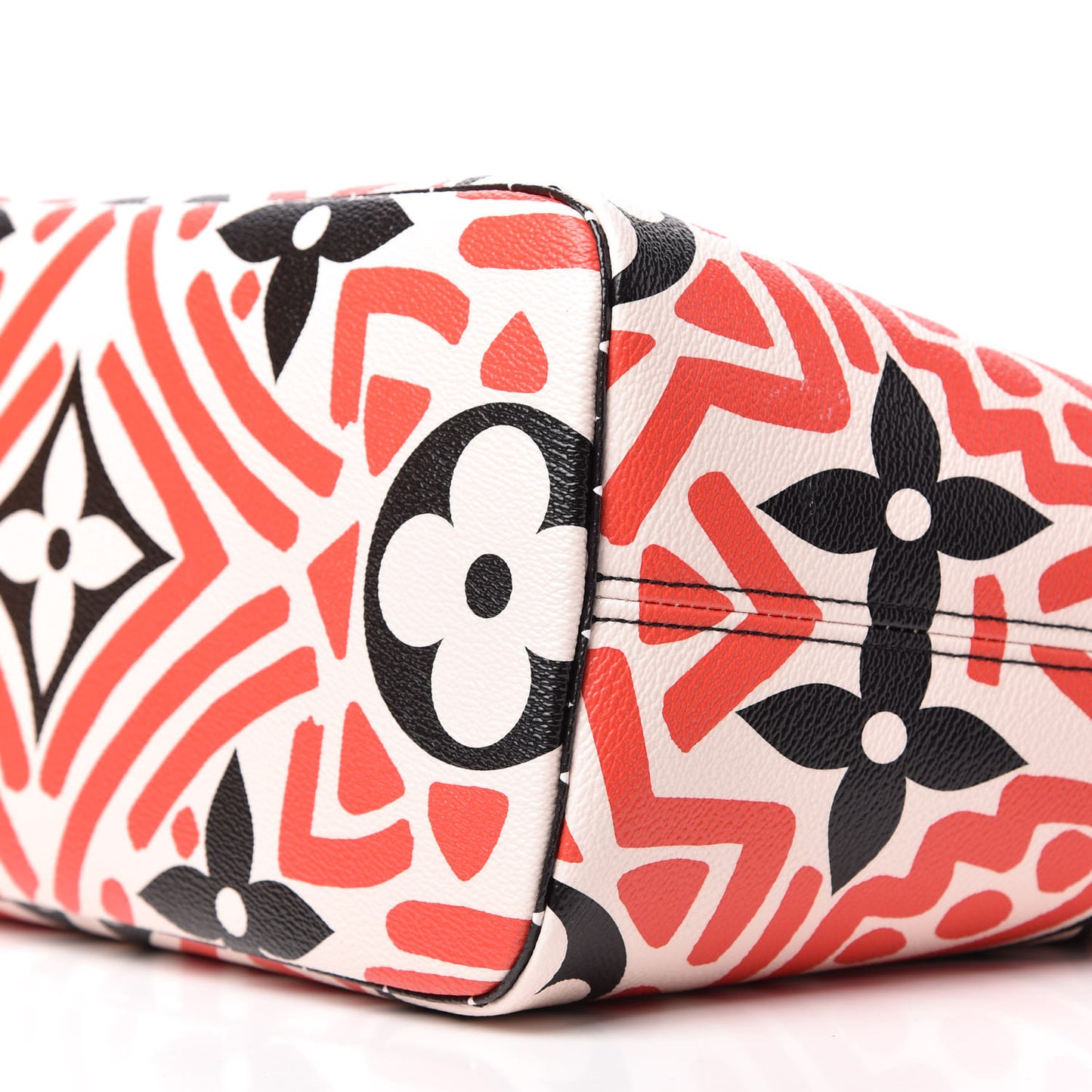 Monogram Giant Crafty Neverfull MM Creme Rouge Black