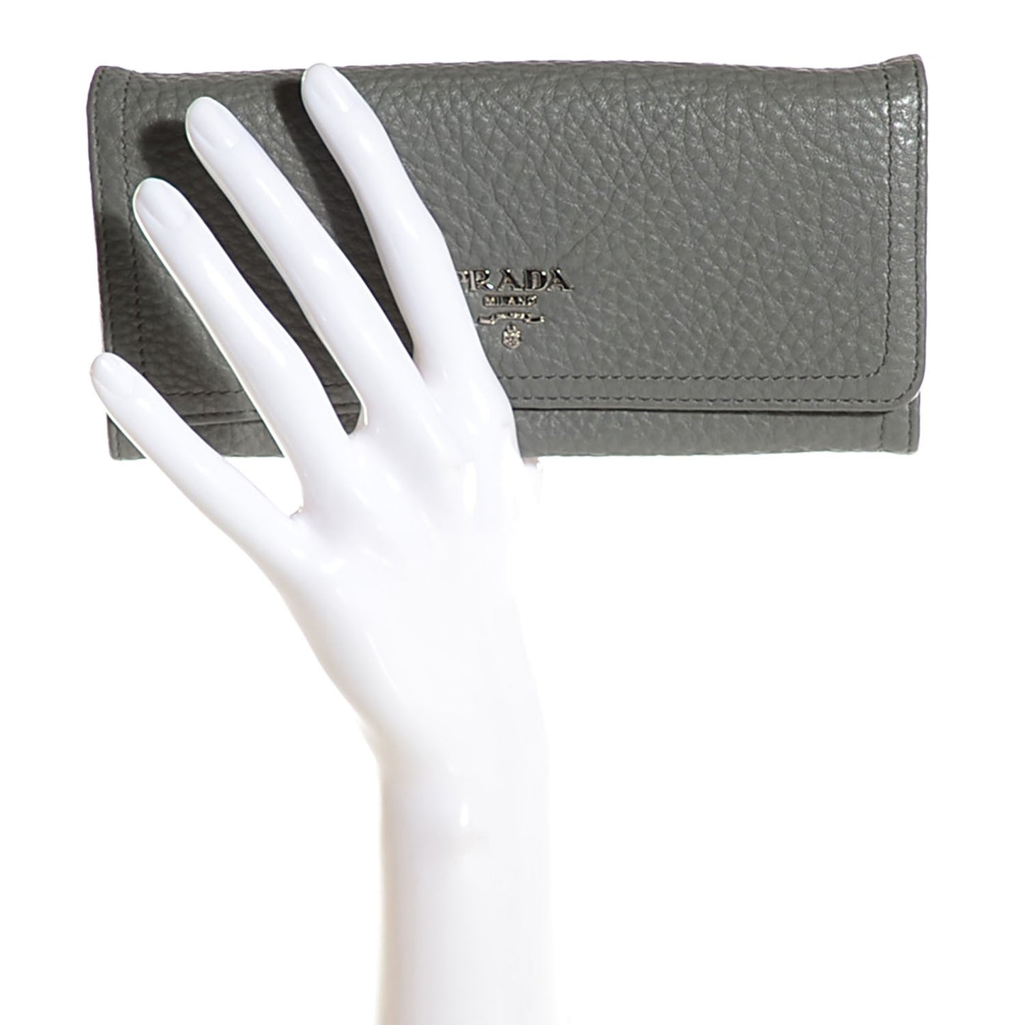 Vitello Daino Flap Continental Wallet Marmo
