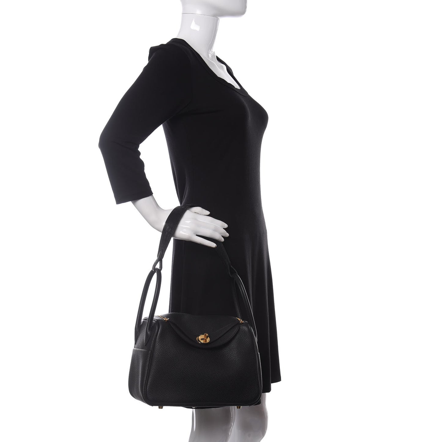Taurillon Clemence Matte Niloticus Crocodile Touch Lindy 26 Black