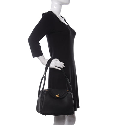 Hermes Taurillon Clemence Matte Niloticus Crocodile Touch Lindy 26 Black 2 of 9