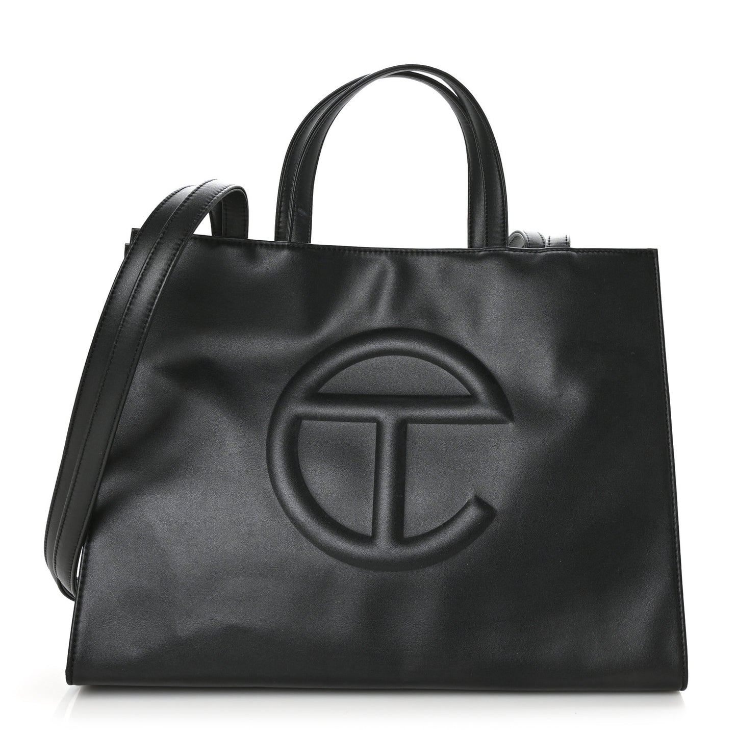 Vegan Leather Medium Shopping Bag Black