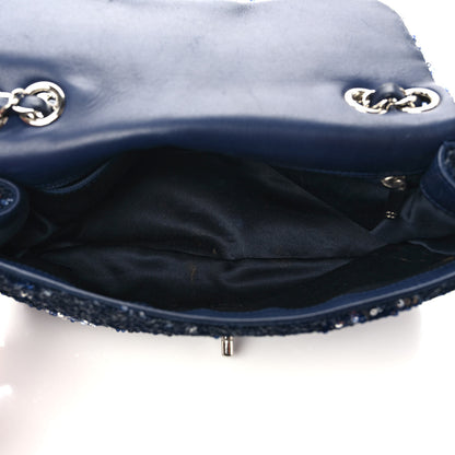 Chanel Sequin Medium Single Flap Blue 5 of 9