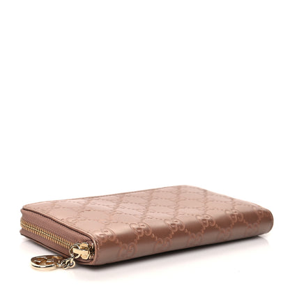 Gucci Metallic Guccissima Lovely Zip Around Wallet Pink 4 of 10