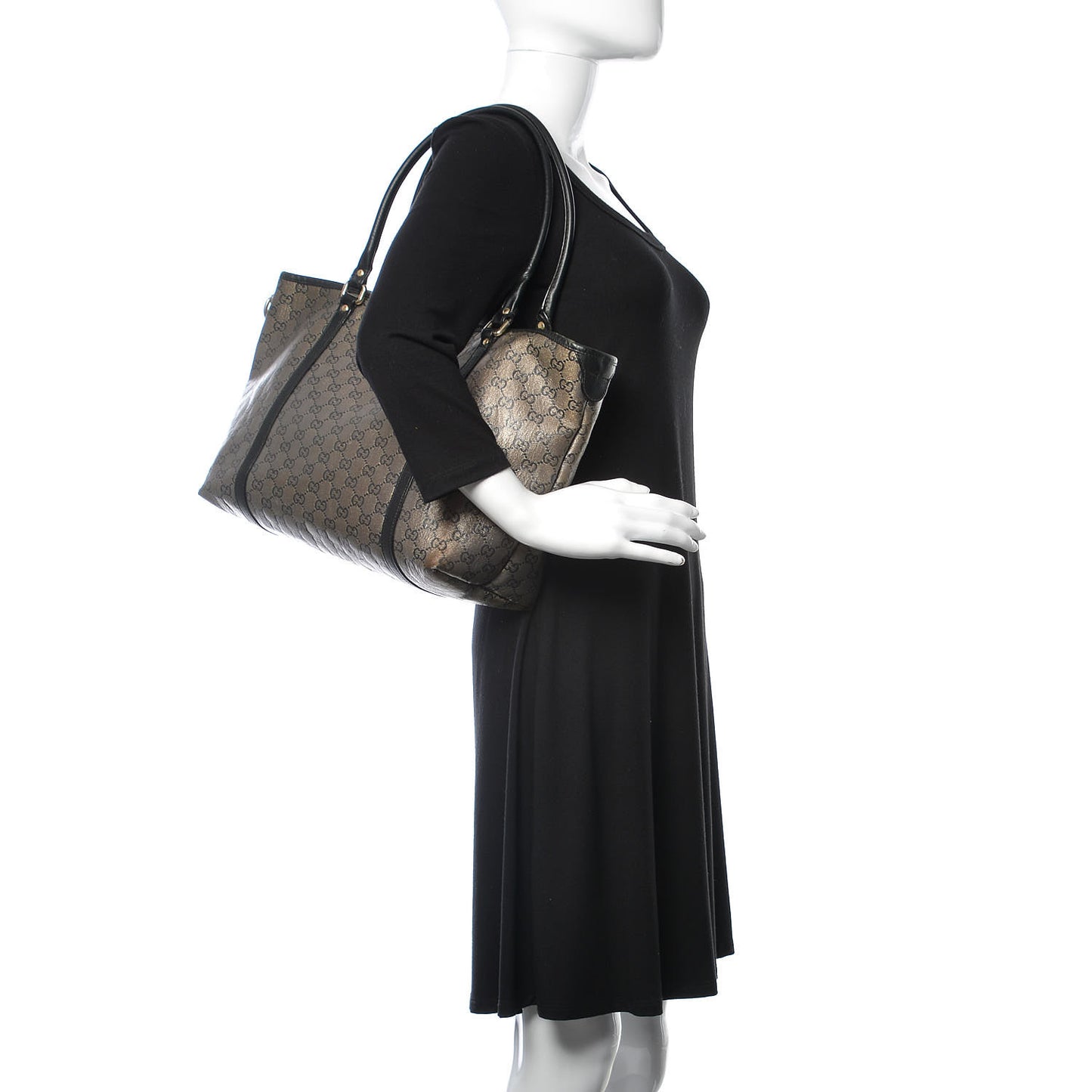 Lurex Monogram Medium Joy Tote Black