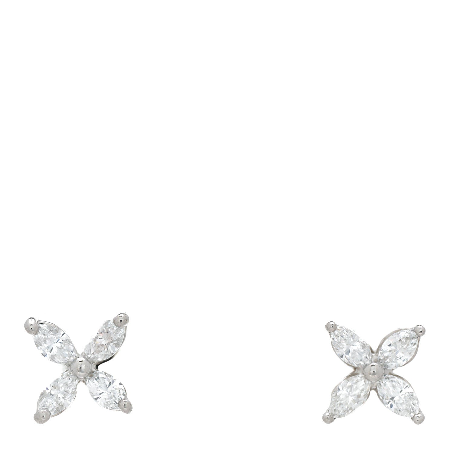 Tiffany Platinum Diamond .19ct Mini Victoria Earrings 1 of 4