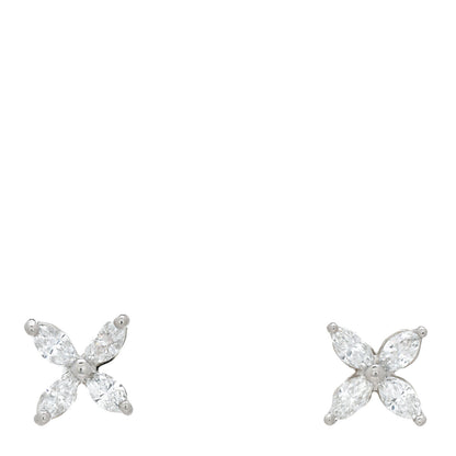 Tiffany Platinum Diamond .19ct Mini Victoria Earrings 1 of 4